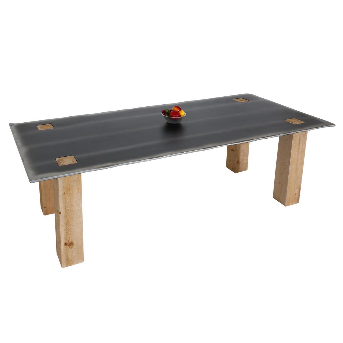 ESSTISCH Braun, Metall - Silberfarben/Braun, Holz (100/240/77cm) - MCW