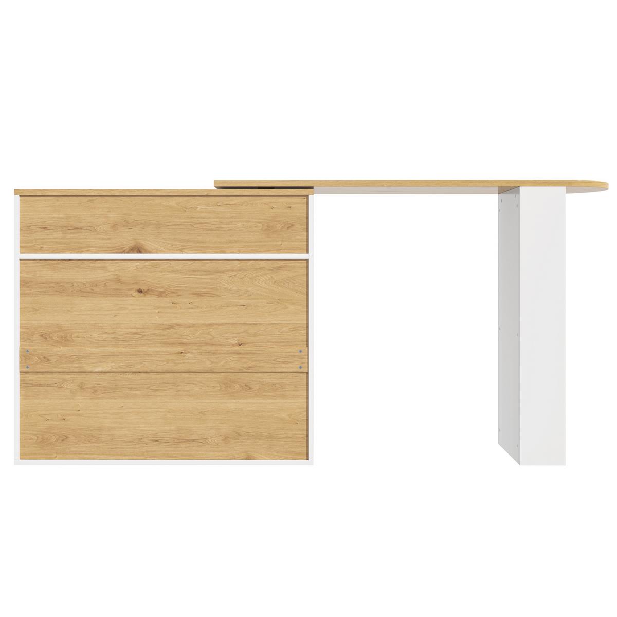 BARTISCH Ausziehbar Weiß 360° Drehbar mit Stauraum & Glas - Weiß, Holzwerkstoff (39/204/104cm) - Urban Meuble