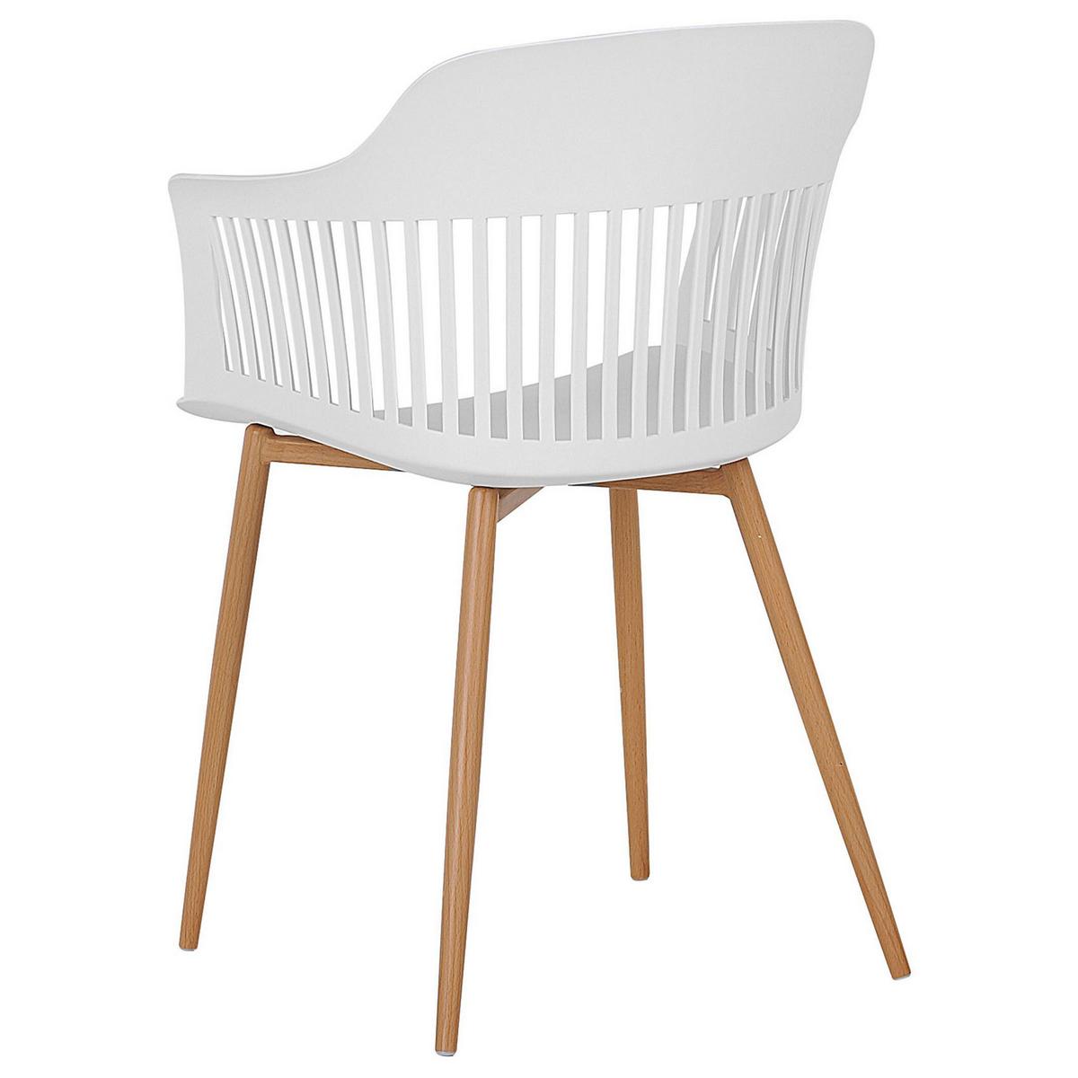 ESSZIMMERSTUHL 2er-Set Kunststoff Weiß Bereca - Weiß, Kunststoff/Metall (57/81/54cm) - Beliani