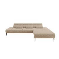ELEKTRISCHES ECKSOFA Rechts MONA 316x205x85 Braun Velours - Braun, Holzwerkstoff/Textil (316/205cm) - ALTDECOR