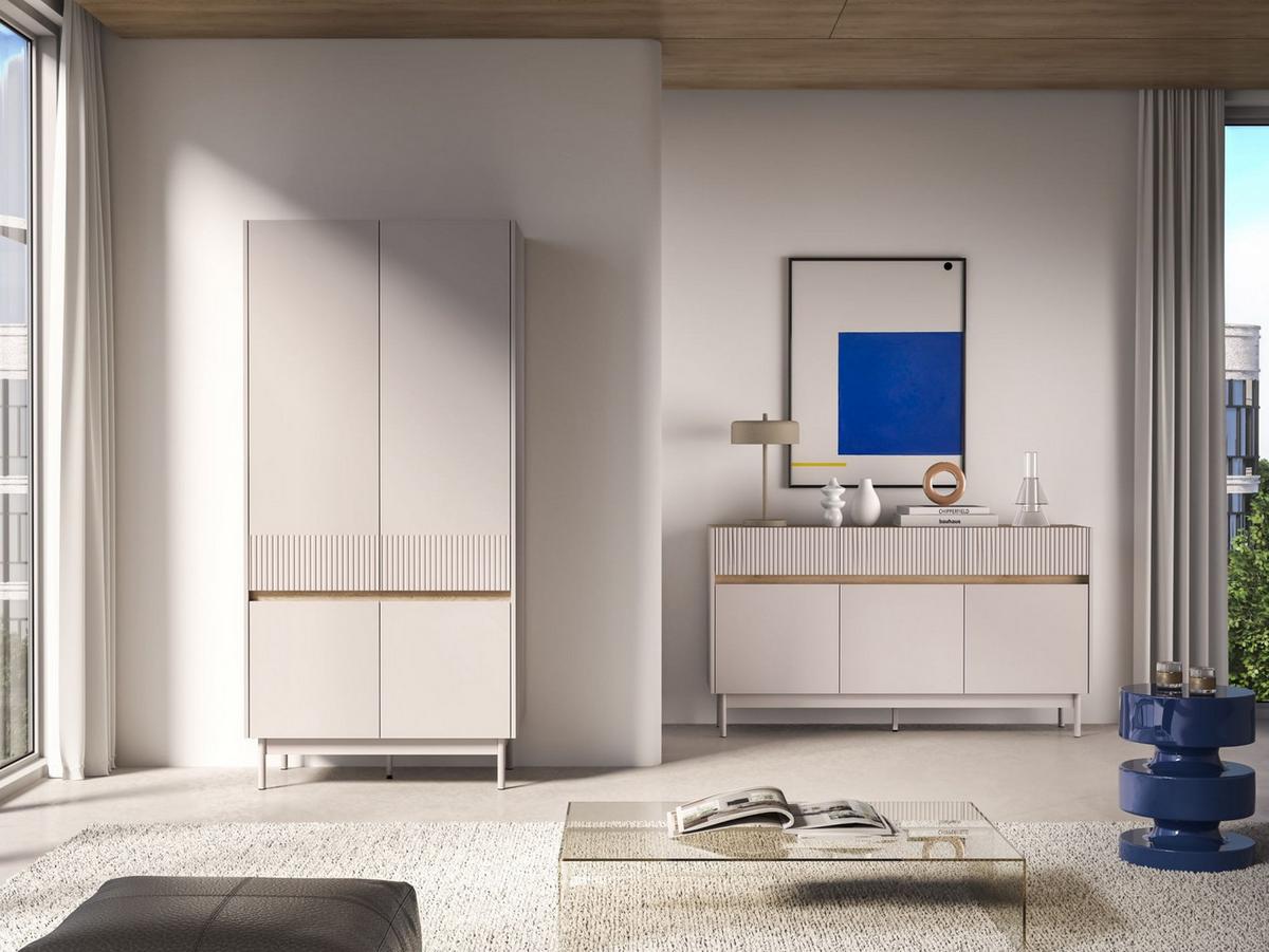 KLEIDERSCHRANK Dunea Kaschmirgrau/Eichenholzoptik 92 cm - Taupe/Beige, Holzwerkstoff (92/193/53cm) - Selsey