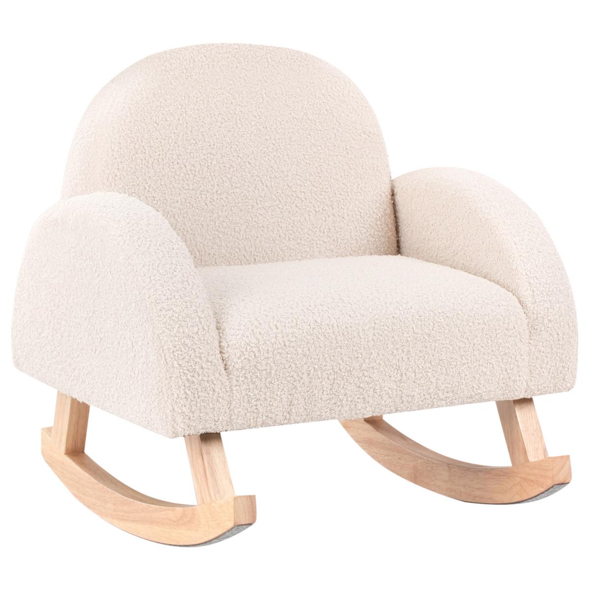 KINDERSCHAUKELSTUHL Bouclé Hellbeige Hug - Beige, Textil (54/53/52cm) - Beliani