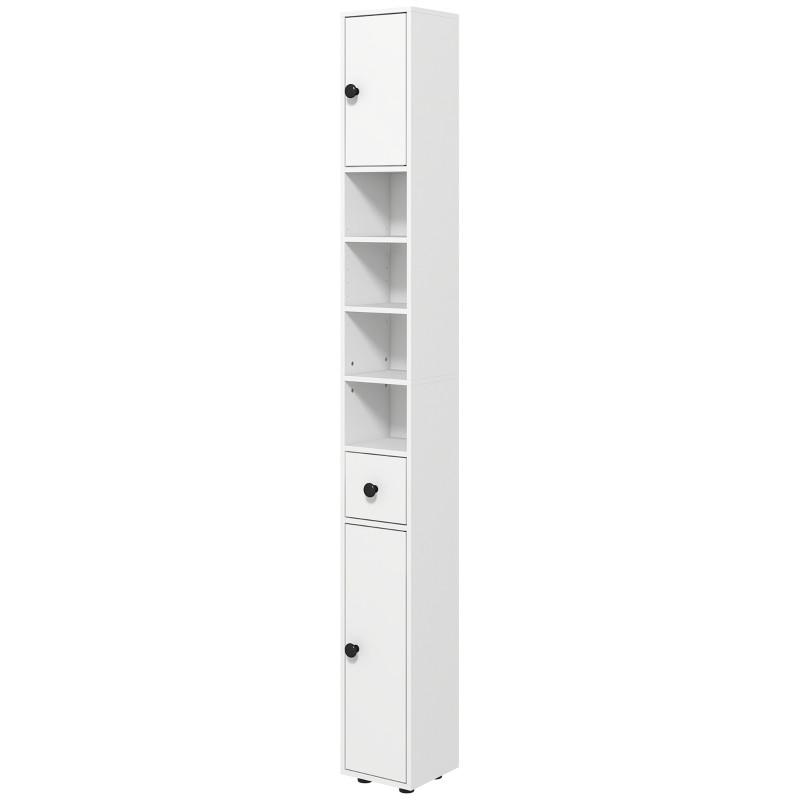 BADEZIMMERSCHRANK Spanplatte Weiß - Weiß, Karton (20/180/20cm) - Kleankin