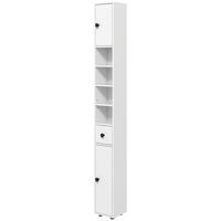 BADEZIMMERSCHRANK Spanplatte Weiß - Weiß, Karton (20/180/20cm) - Kleankin