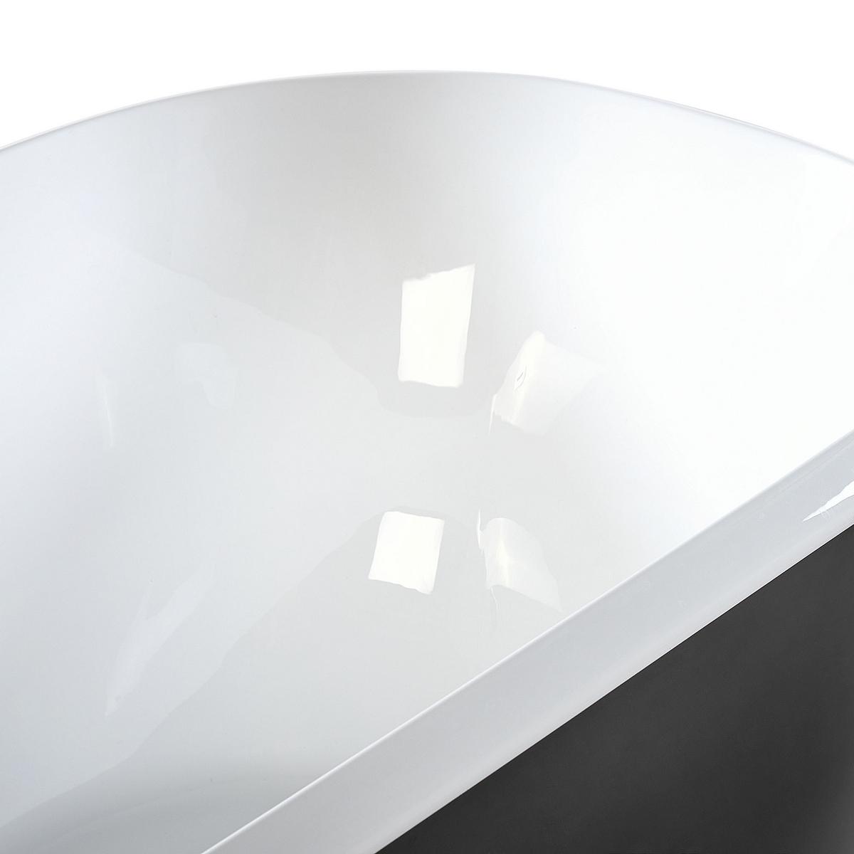 BADEWANNE FREISTEHEND 77x170x61 cm schwarz Tesoro - Schwarz, Kunststoff (77/61/170cm) - Beliani