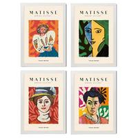 POSTER Set mit 4 Illustrationen von Matisse A3 Weißer Rahmen - Weiß, Papier (29.7/3cm) - Nacnic