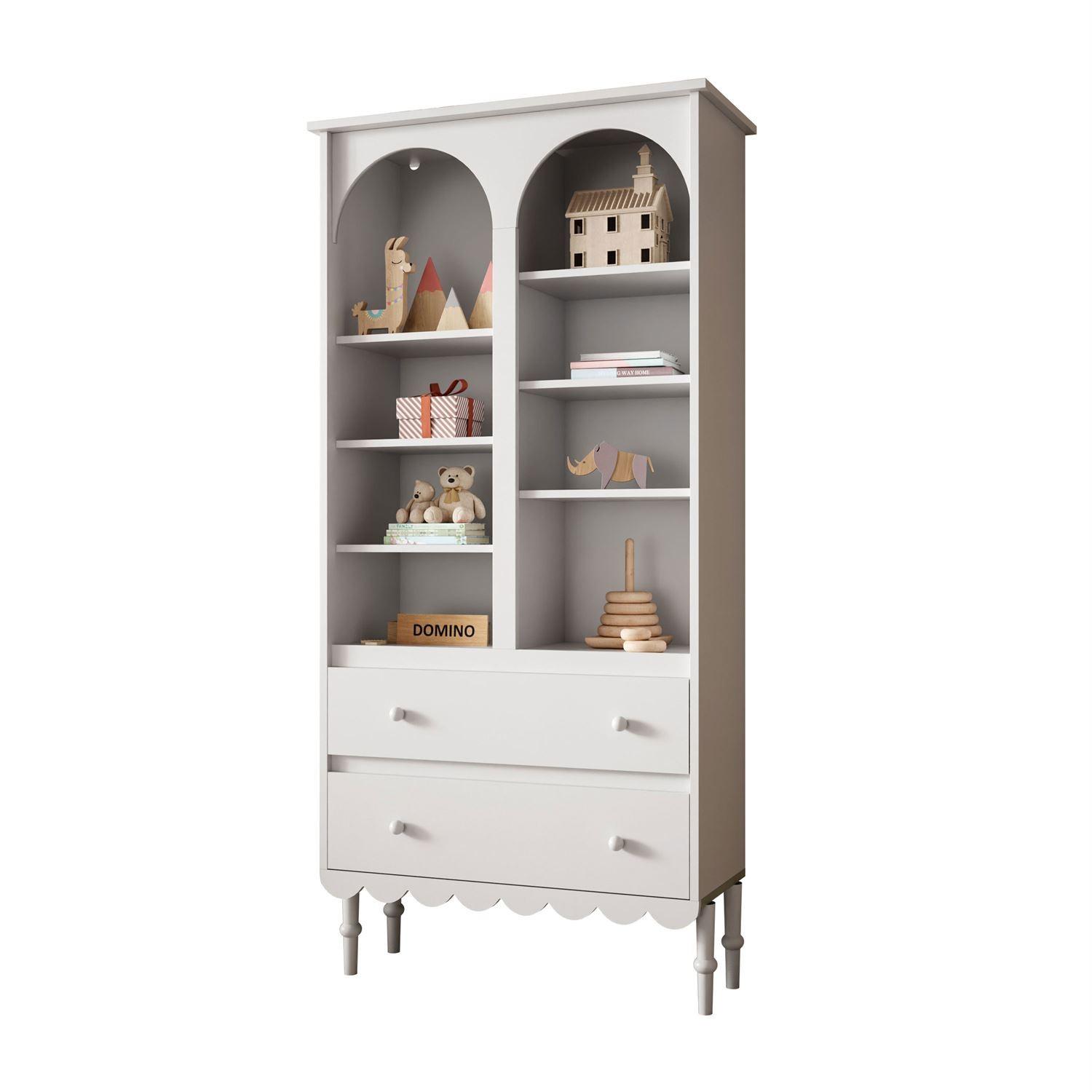 BABYREGAL BABUSHKA – Hohes Kinderregal, Weiß - Weiß, Holzwerkstoff (84/183/37cm)