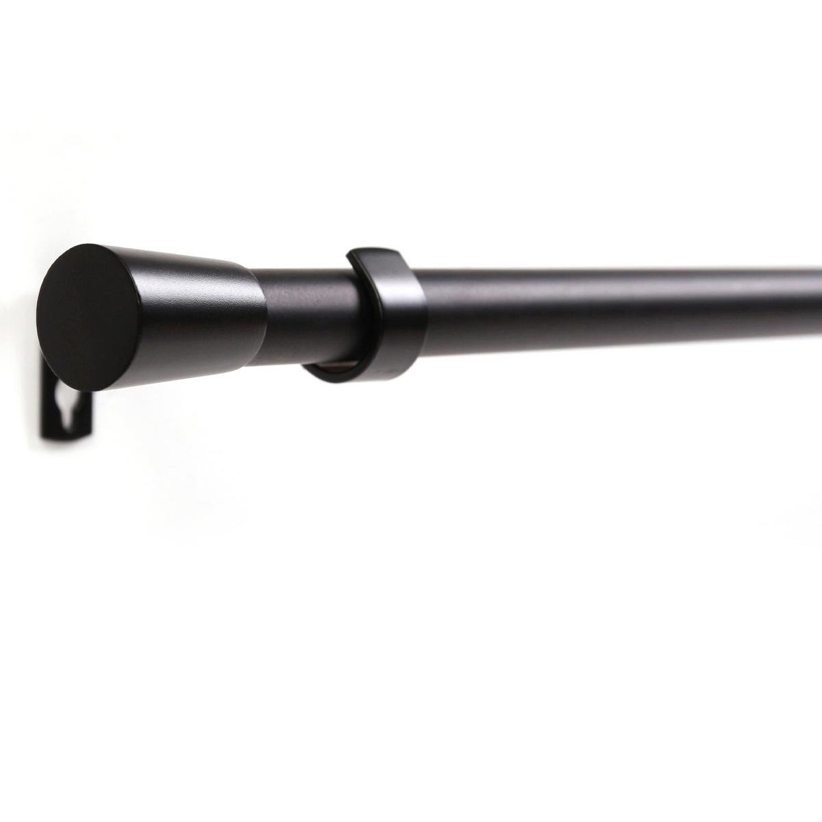 GARDINENSTANGE 1-lauf Wandmontage Kegel 140cm - Schwarz, Metall (140cm) - Deco-Raum