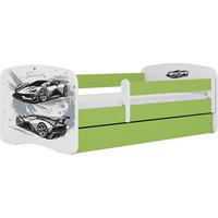 KINDERBETT Emily mit Schublade und Matratze, Grün 70x140 cm - Schwarz, Holzwerkstoff (140/70cm) - WFL GROUP