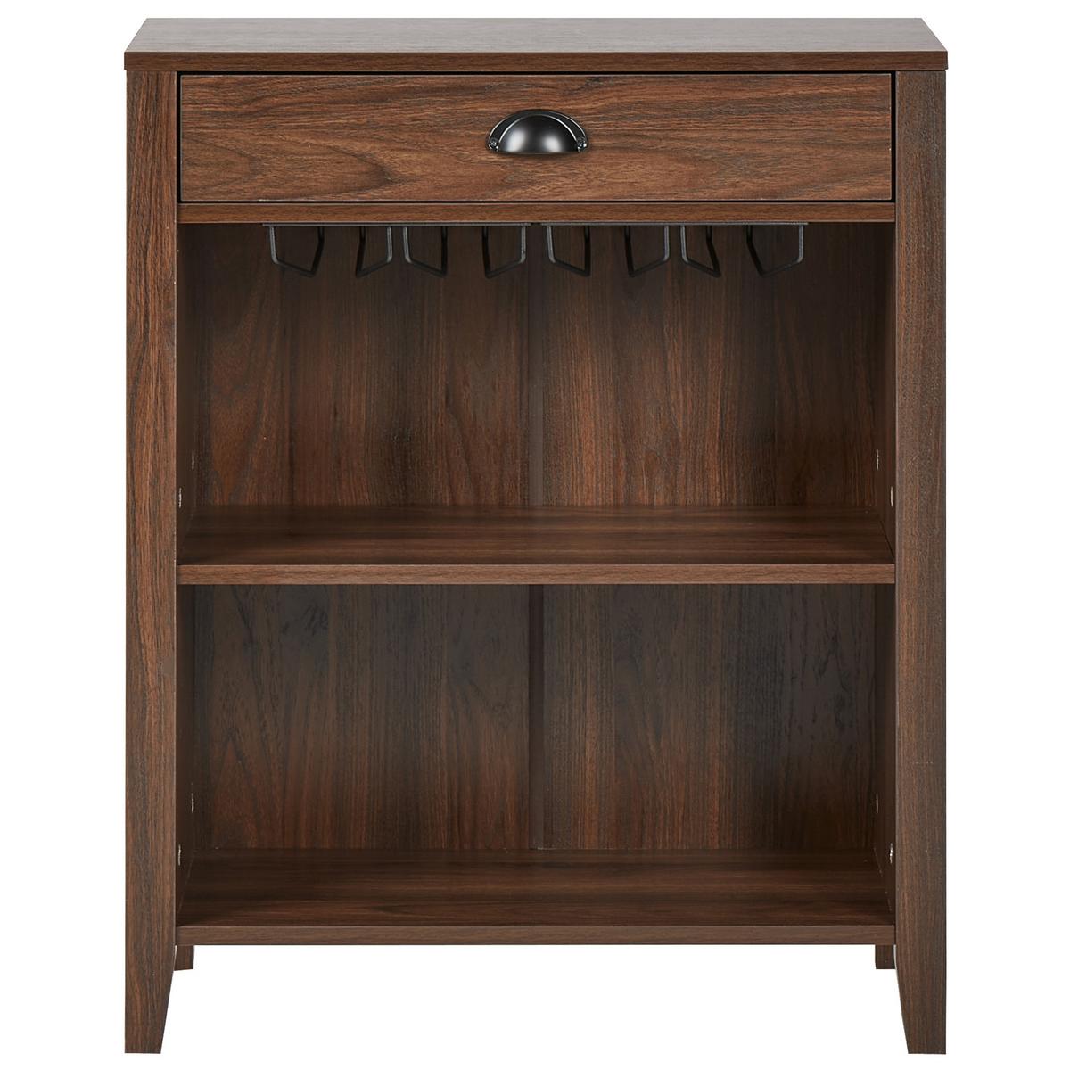 SIDEBOARD Dunkelbraun Walkerston - Braun, Holzwerkstoff (66/80/30cm) - Beliani