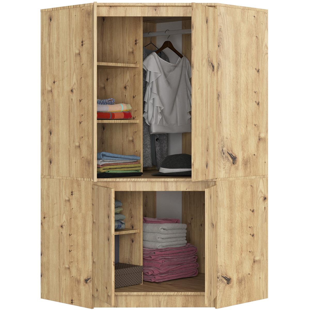 KLEIDERSCHRANK Eiche Artisan 180/100/50 - Eiche Artisan, Holzwerkstoff (100/180/50cm) - RAUMHIRSCH FURNITURE