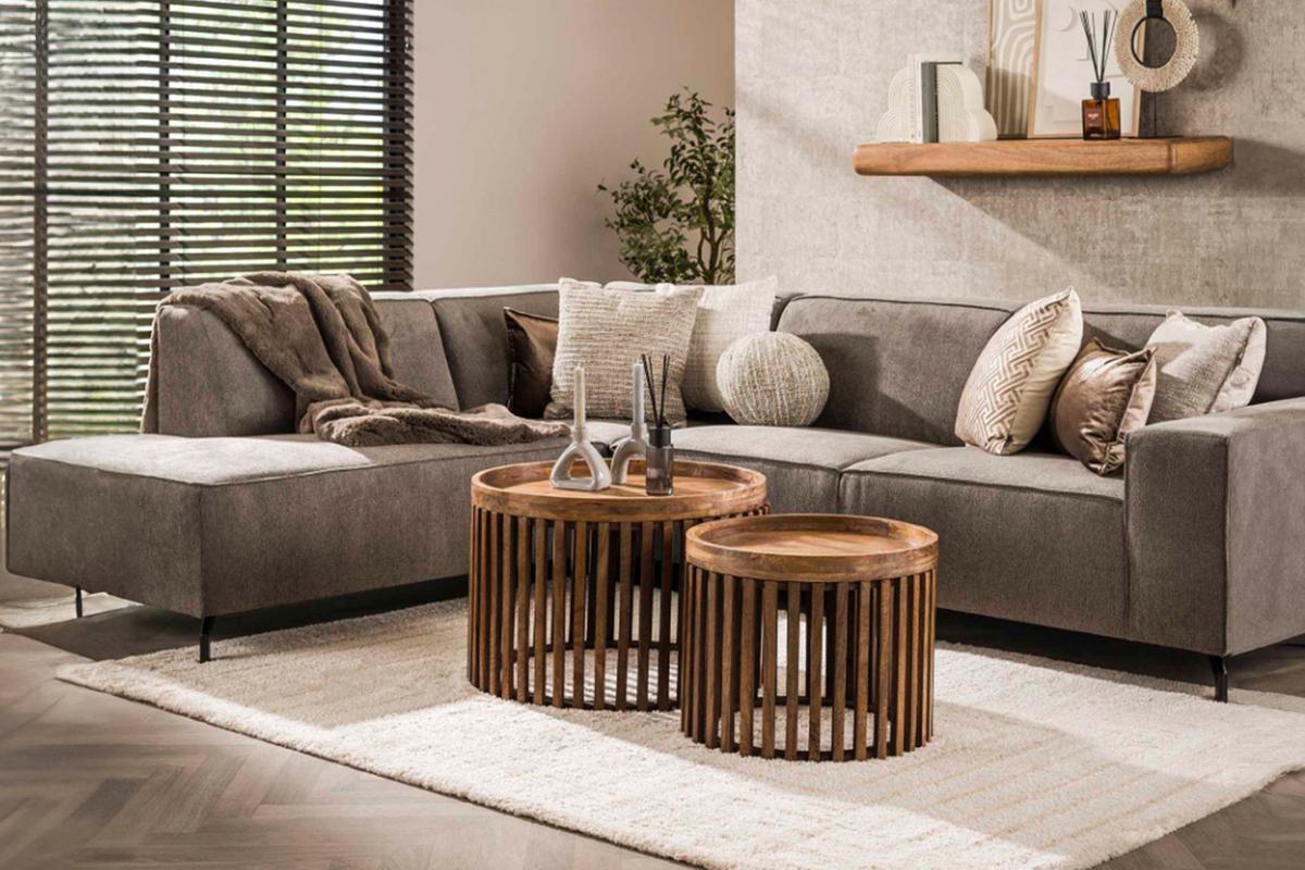COUCHTISCH LANI 2ER SET Braun Mango - Braun, Mangoholz/Holz (65/65/40cm) - KAWOLA