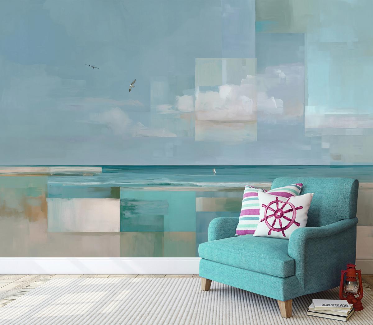 FOTOTAPETE Strand Meer Blau 250x175 cm - Multicolor, Papier (250/175cm) - Wallarena