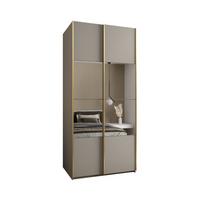 SCHWEBETÜRENSCHRANK 245,5/110/64 2-türig - Kaschmir/Goldfarben, Holz/Metall (110/245/64cm) - Abiks Möbel