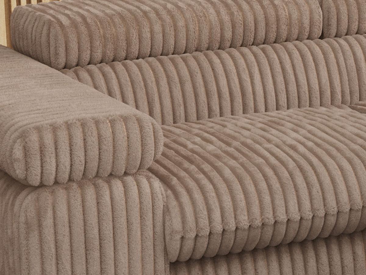 ECKSOFA PETER L Braun Cord - Rechts Seite - Schwarz/Braun, Textil/Metall (273/208cm) - MKS