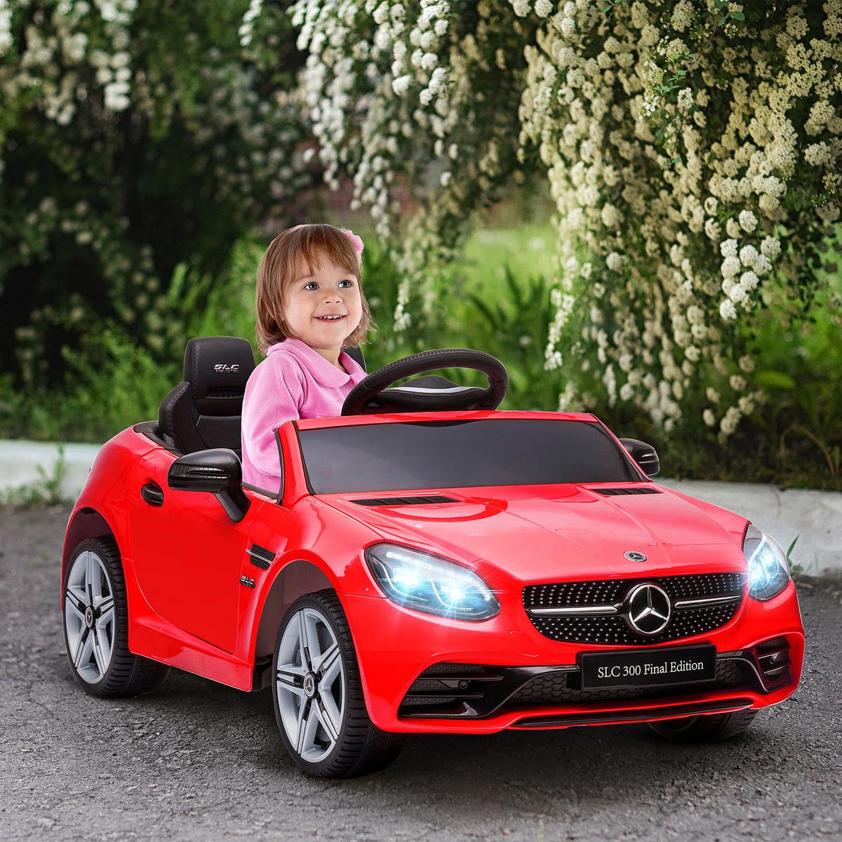 KINDER Elektroauto, 12V Kinderfahrzeug mit 2,4G-Fernbedienung, Musik USB - Rot, Metall (107/62.5/44cm) - AIYAPLAY
