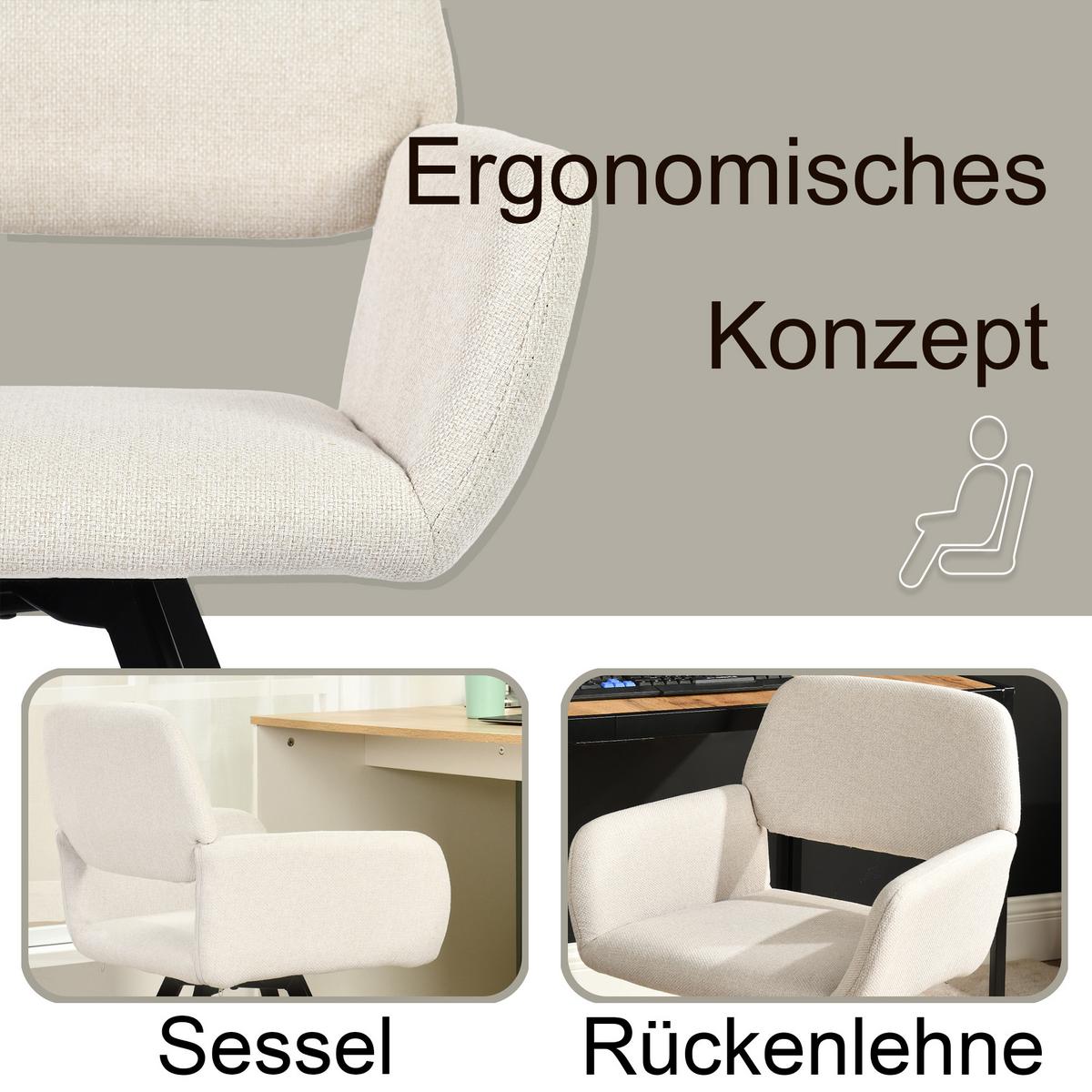TISCHGRUPPE 7-teilig Ausziehtisch Marmoroptik Weiß & 6x 360° Drehstühle Beige - Schwarz/Weiß, Holzwerkstoff/Textil (160/77/80cm) - Urban Meuble