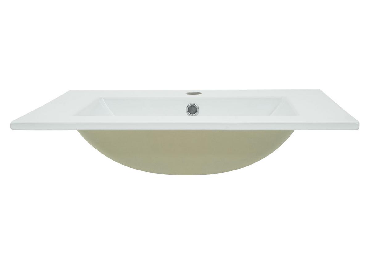 WASCHBECKEN eckig Weiß - Weiß, Keramik (61/17/47cm) - MCW