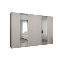 DREHTÜRENSCHRANK 202/300/52 6-türig - Kaschmir/Goldfarben, Holz (300/202/52cm) - MÖBEL KRYSPOL