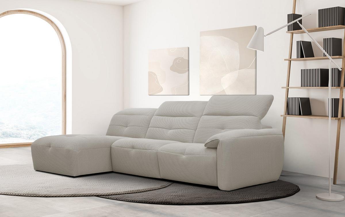 ECKSOFA TRENTO 4-Sitzer, beige - Beige/Schwarz, Holzwerkstoff/Kunststoff (165/262cm) - Wozimo
