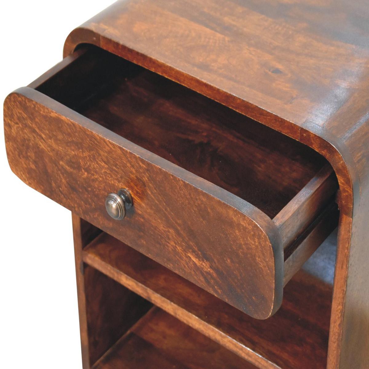 NACHTTISCH Kastanien-Finish, 1 Schublade, 2 Regale, Braun - Braun, Holz (35/60/45cm) - Artisan Furniture