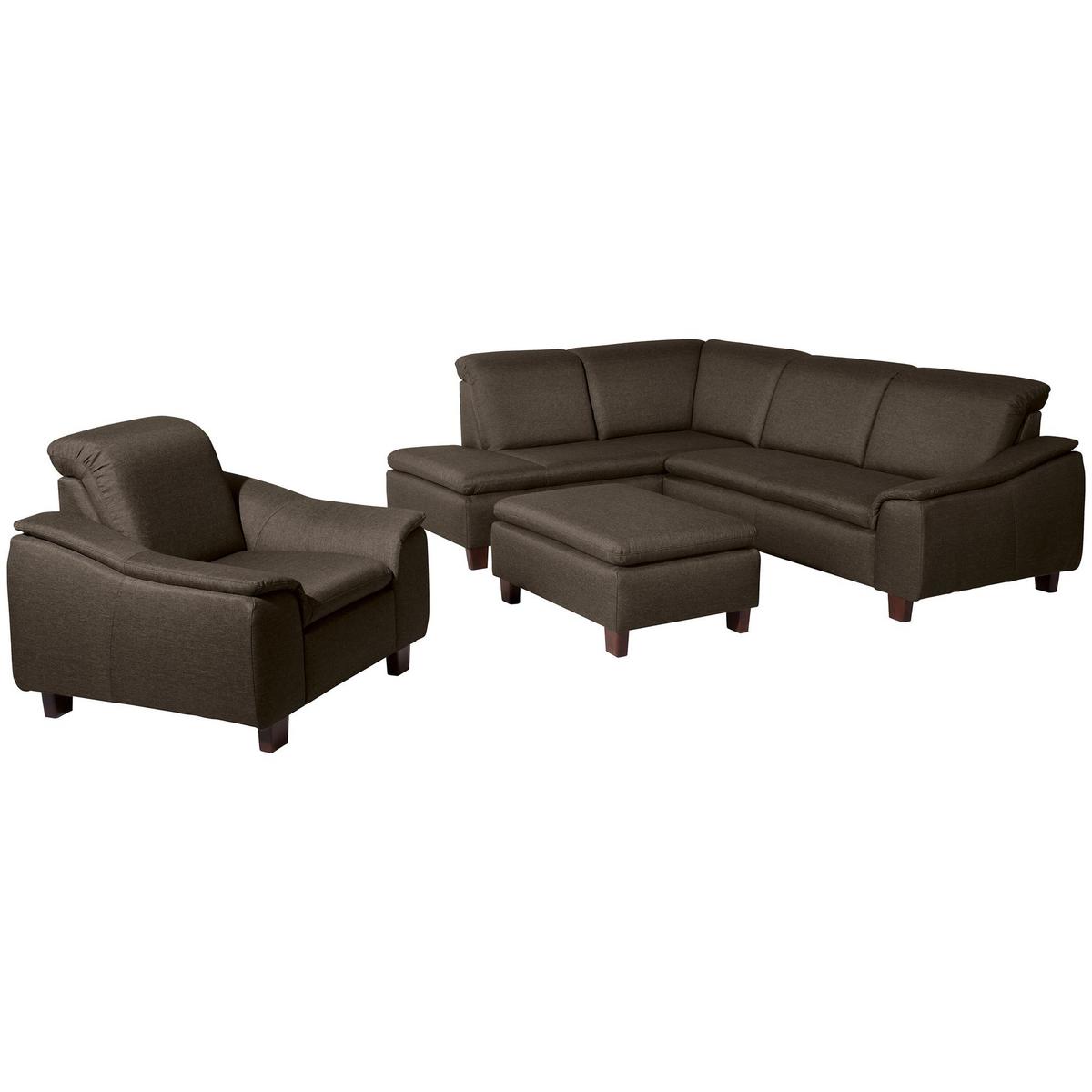 ECKSOFA mit Ottomane links Kaylil Flachgewebe braun - Braun, Kunststoff (187/247cm) - 58aufmkessel