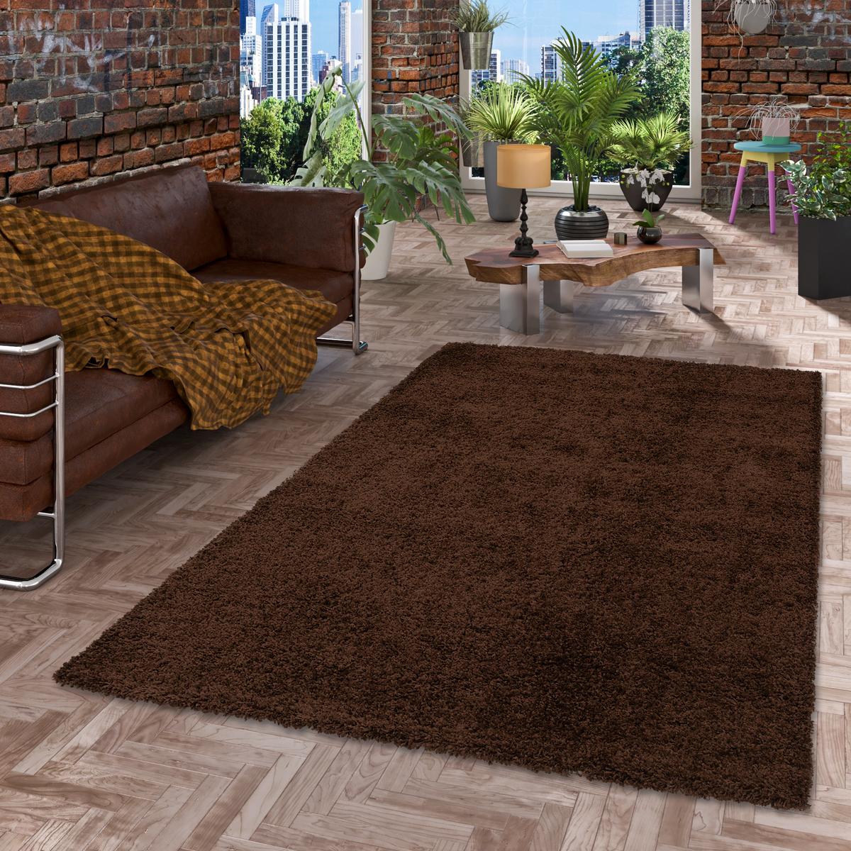 HOCHFLOR LANGFLOR SHAGGY TEPPICH FLUFFY - Dunkelbraun, Textil (160/230cm) - Pergamon