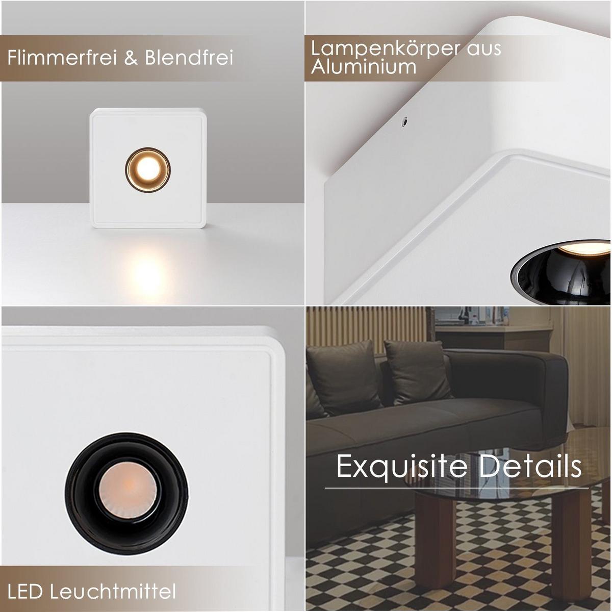 LED-DECKENSTRAHLER Estes 1-flammig 132/132/55cm - Weiß, Metall (132/132/55cm) - Nettlife