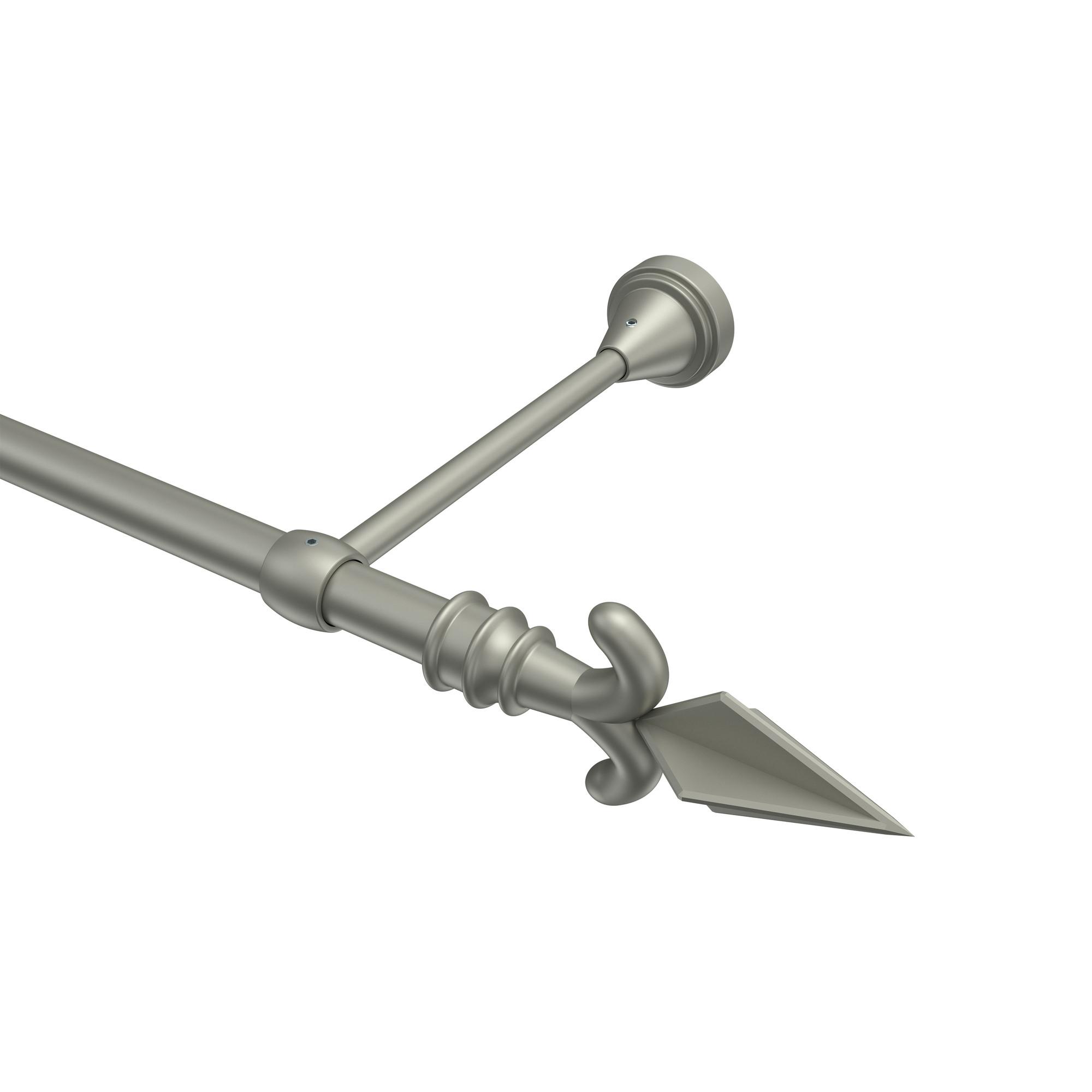 GARDINENSTANGE Primus Matteo 400 cm (geteilt in 2 x 200 cm), 1-läufig (ohne Ringe), 16 mm Ø Chrom matt - Chromfarben/Nickelfarben, Metall (400cm) - INTERDECO