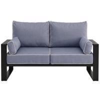 LOUNGESOFA 2-Sitzer Verdino mit Metallrahmen 150 cm Blaugrau - Blaugrau, Metall (150/90/87cm) - Beautysofa