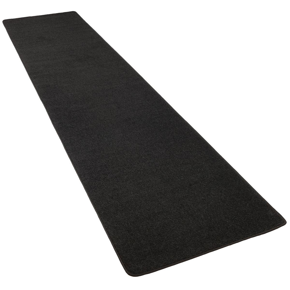 TREND VELOURS LÄUFER TEPPICH JOY - Schwarz, Textil (80/160cm) - Snapstyle