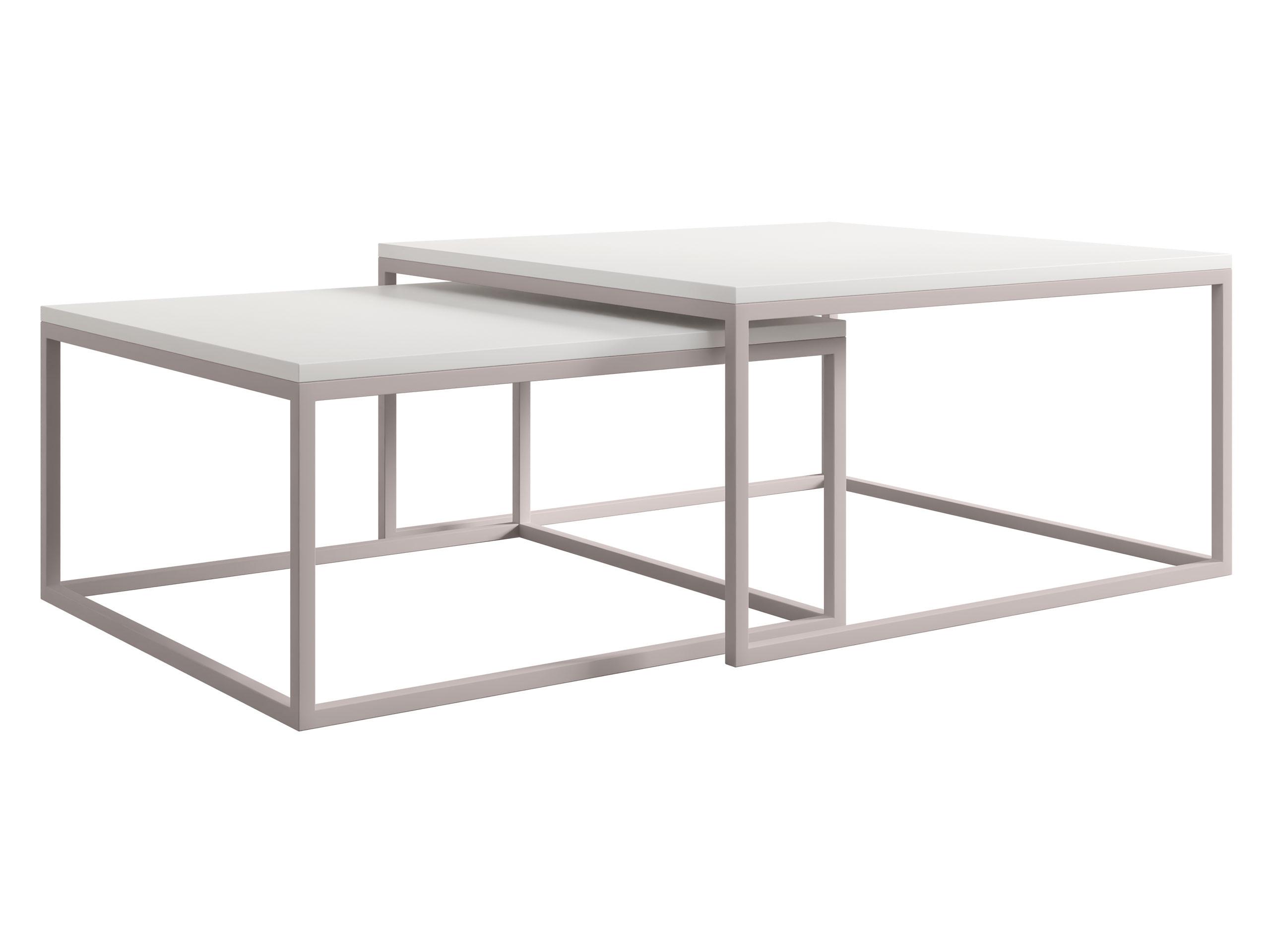 COUCHTISCH-SET Dual Cashmere - Kaschmir/Weiß, Holzwerkstoff/Metall (76/76/39cm) - MIRJAN24