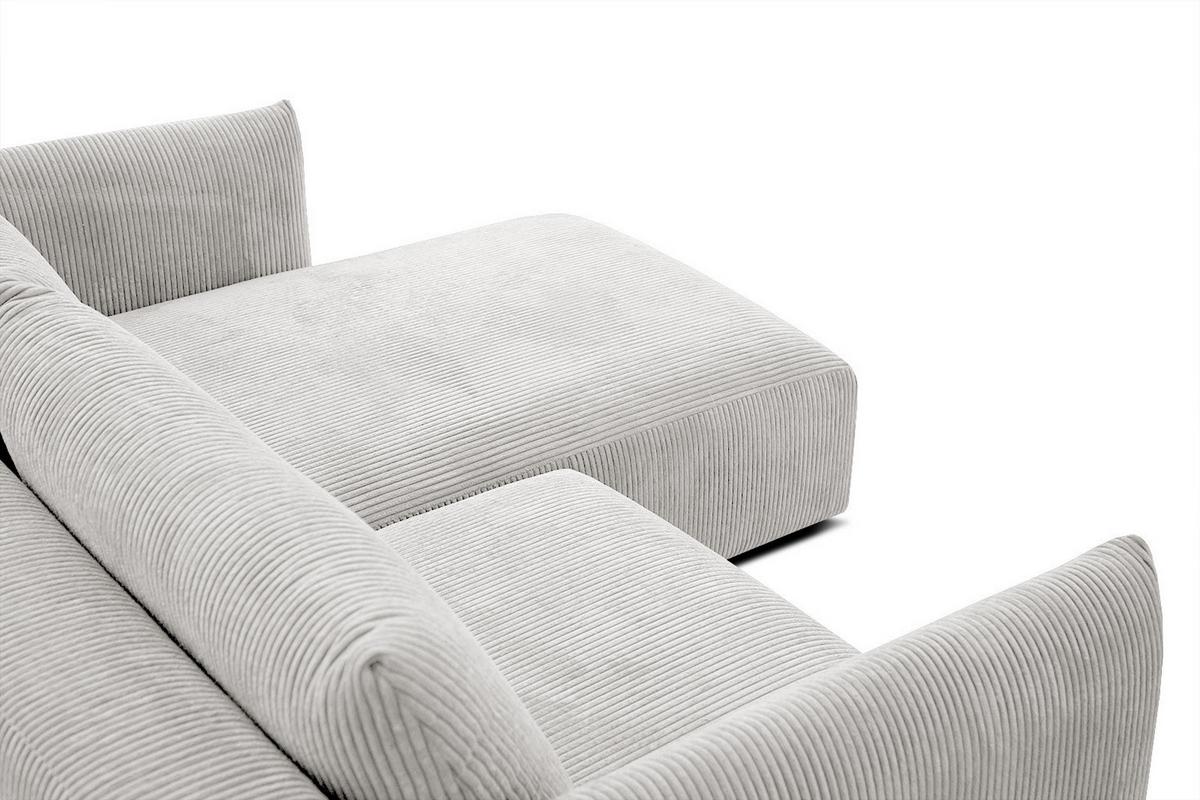 ECKSOFA TAUER 3-Sitzer, weiß - Schwarz/Weiß, Holzwerkstoff/Kunststoff (206/173cm) - Wozimo