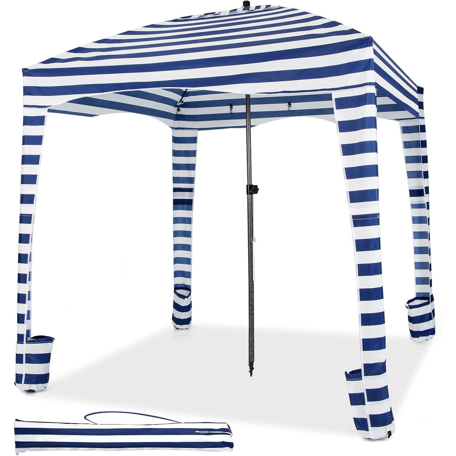 STRANDZELT Blau - Multicolor, Textil (183/240/183cm) - COSTWAY