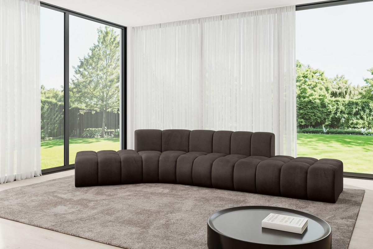 ECKSOFA modulares Sofa Solven-L1 - 380x174x70 cm Braun - Braun, Holzwerkstoff/Textil (380/174cm) - ALTDECOR
