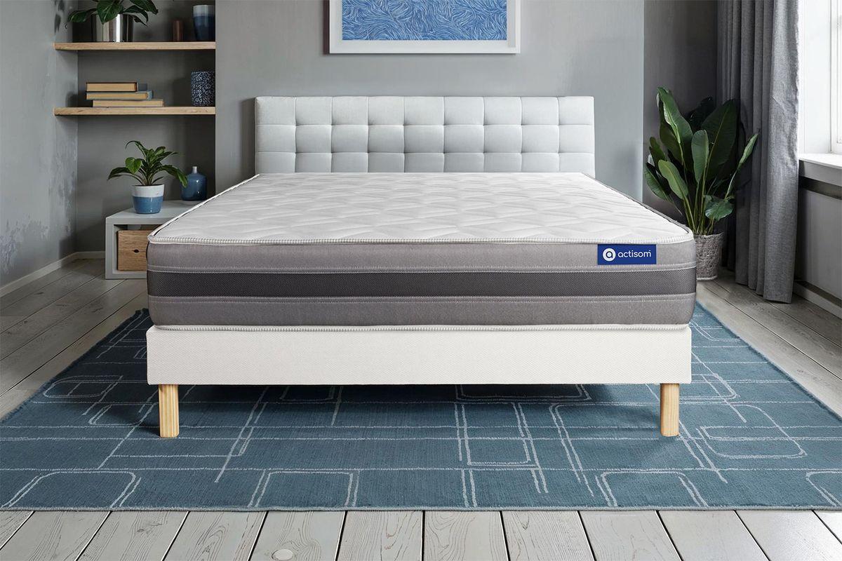 BETT Actimemo relax Memory-Schaum 80 x 200 cm h2 - Kit Bettgestell Weiß - Beige/Weiß, Karton/Holz (80/200cm) - ACTISOM
