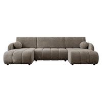 WOHNLANDSCHAFT Zara LC2rLC - Hellbraun/Schwarz, Holz/Kunststoff (318/88/160cm) - MIRJAN24