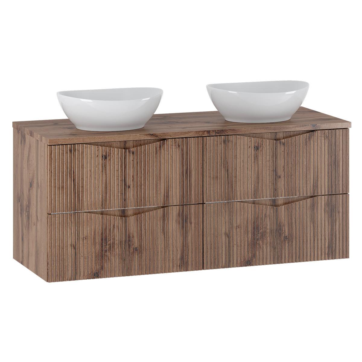 DOPPELWASCHTISCH 120.6cm Tao Holz - Braun, Holzwerkstoff (120.6/50/45.8cm) - Petits-meubles