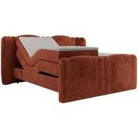 BOXBETT FORTINA 140/200 - Orange Plüsch - H3 - Orange, Holz/Textil (140/200cm) - MKS