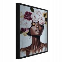 BILDER mit Rahmen Frau Blumen Rosa 100x150 cm - Multicolor, Metall (100/150cm) - Wallarena