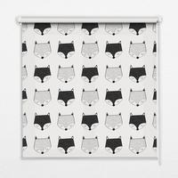 INNENROLLO - Fensterrollo - Rollo - 100x100 cm - Gezeichnete Fuchsköpfe - Grau, Kunststoff (100/100/0.5cm) - TULUP