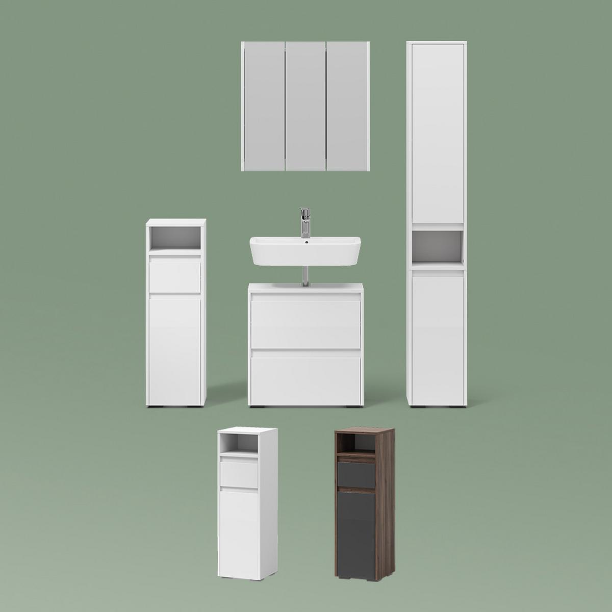 BADSPIEGELSCHRANK Savuto Weiß 67.4 x 68 cm - Weiß, Holzwerkstoff (67.4/68/17cm) - Livinity®