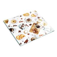 GLASPLATTE 60x52 cm Morgenkaffee - Beige, Glas (60/0.4/52cm) - TULUP
