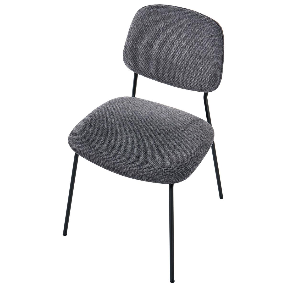 ESSZIMMERSTUHL 4er-Set Stoff Grau Riley - Grau, Textil (48/83/52cm) - Beliani