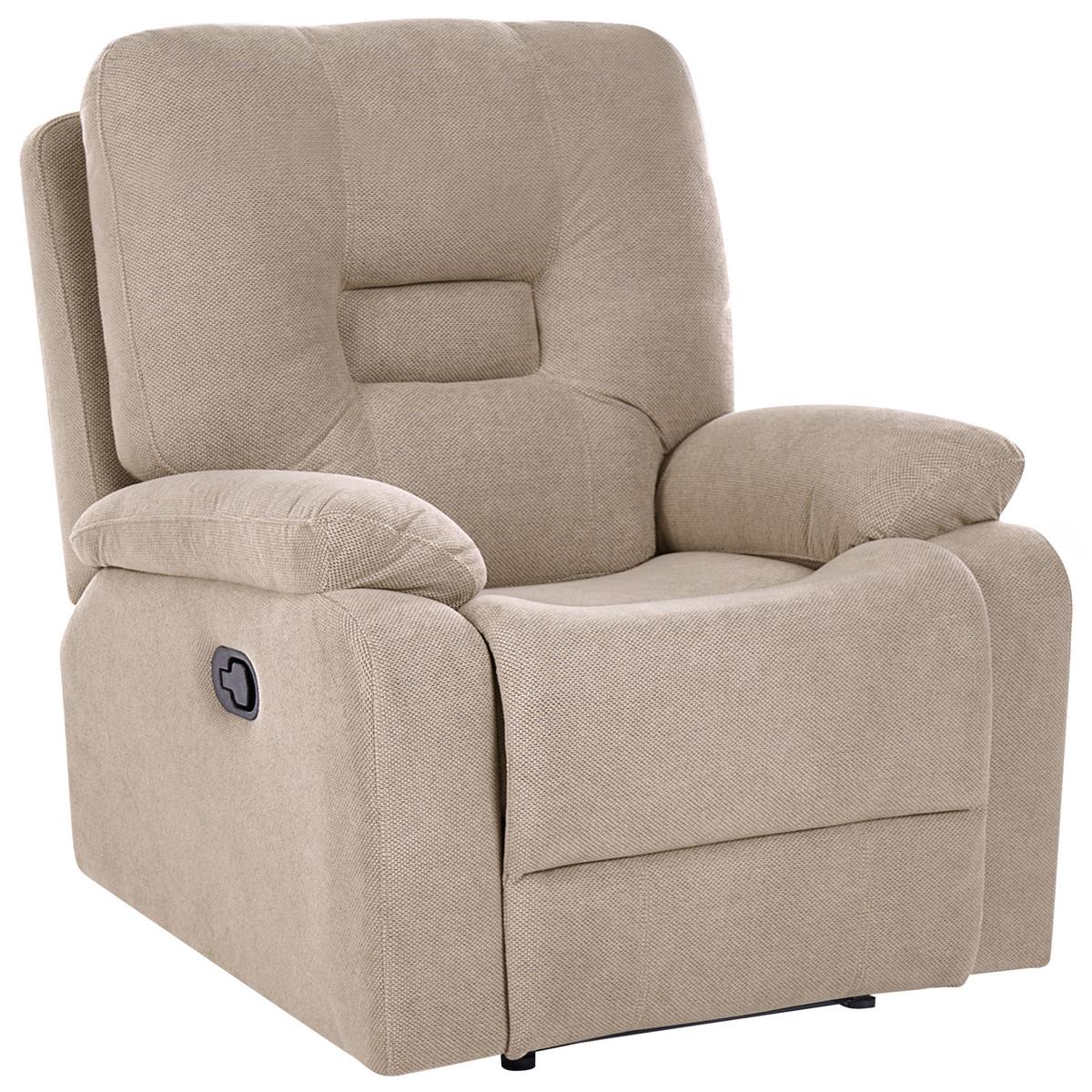 FERNSEHSESSEL Stoff Taupe Bergen - Taupe, Textil/Metall (85/101/74cm) - Beliani