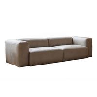SOFA CELESTE Grau Leder - Schwarz/Grau, Leder/Kunststoff (302/72/114cm) - KAWOLA
