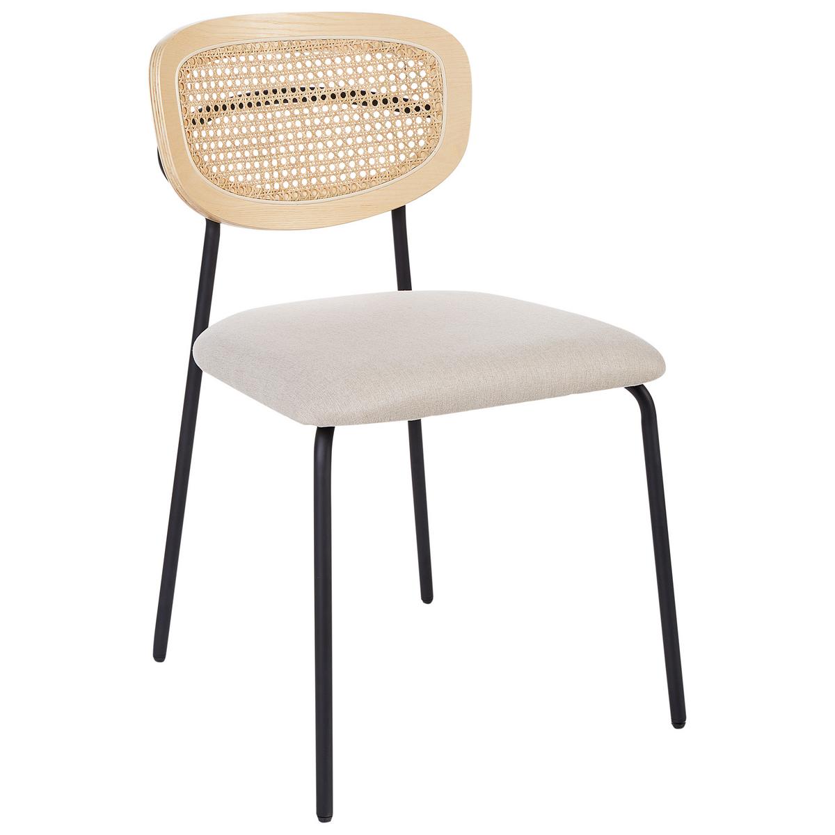 ESSZIMMERSTUHL 2er-Set Metall Hellbeige Mayetta - Beige, Metall (50/81/51cm) - Beliani