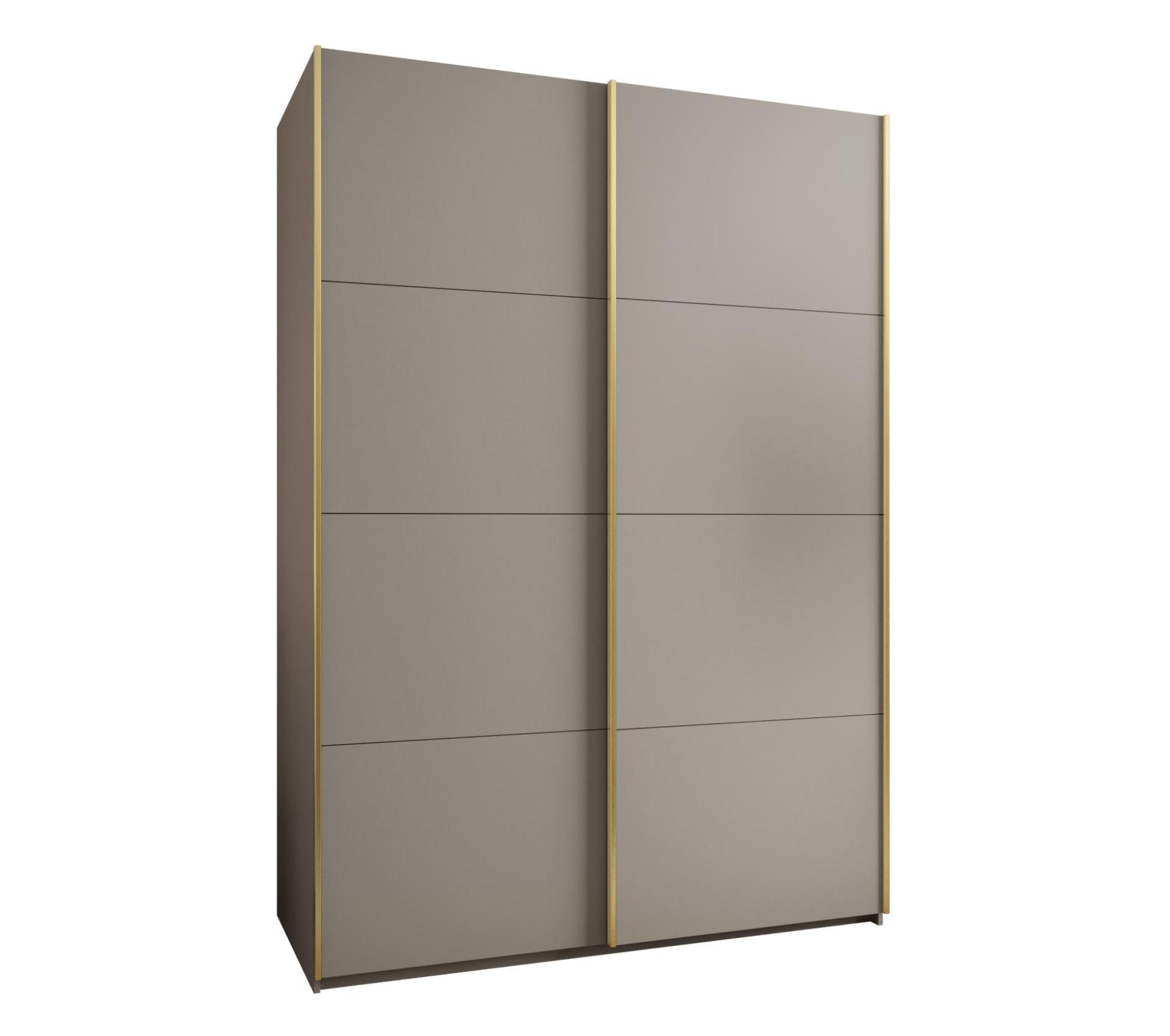 SCHWEBETÜRENSCHRANK 245,5/170/64 2-türig - Kaschmir/Goldfarben, Holz/Metall (170/245/64cm) - Abiks Möbel