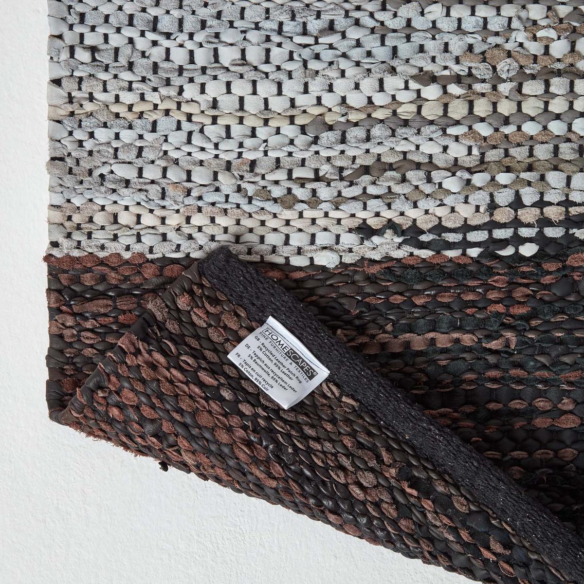 LEDERTEPPICH gewebt mit abstraktem Muster 150/240 cm - Multicolor, Leder (150/240cm) - Homescapes