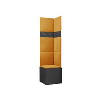 GARDEROBEN-SET Orion XXI - Graphitfarben/Orange, Holzwerkstoff/Kunststoff (42/186/46cm) - MIRJAN24